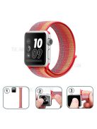 Nylon Weaven Loop Fastener Smart Bracelet Band for Apple Watch Series 10 42mm / 9 8 7 41mm / SE (2023) SE (2022) SE 6 5 4 40mm / 3 2 1 38mm - Yellow / Orange