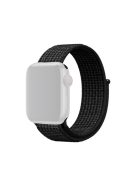 Nylon Weaven Loop Fastener Smart Bracelet Strap for Apple Watch Series 10 42mm / 9 8 7 41mm / SE (2023) SE (2022) SE 6 5 4 40mm / 3 2 1 38mm - Black