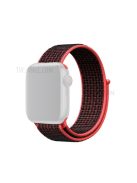 Nylon Weaven Loop Fastener Smart Bracelet Strap for Apple Watch Series 10 42mm / 9 8 7 41mm / SE (2023) SE (2022) SE 6 5 4 40mm / 3 2 1 38mm - Red / Black