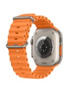 Ocean Strap for Apple Watch Series 10 46mm / Ultra 2 Ultra 49mm /  Series 9 8 7 45mm / 6 5 4 SE (2023) SE (2022) SE 44mm / 3 2 1 42mm, Soft Silicone Adjustable Watch Band - Orange