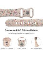 Pattern Band for Apple Watch Series 10 46mm / Ultra 2 Ultra 49mm /  Series 9 8 7 45mm / 6 5 4 SE (2023) SE (2022) SE 44mm / 3 2 1 42mm Silicone Watch Strap - Pink