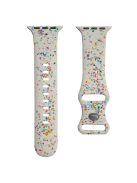 Pattern Band for Apple Watch Series 10 46mm / Ultra 2 Ultra 49mm /  Series 9 8 7 45mm / 6 5 4 SE (2023) SE (2022) SE 44mm / 3 2 1 42mm Silicone Watch Strap - Starlight