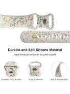 Pattern Band for Apple Watch Series 10 46mm / Ultra 2 Ultra 49mm /  Series 9 8 7 45mm / 6 5 4 SE (2023) SE (2022) SE 44mm / 3 2 1 42mm Silicone Watch Strap - Starlight