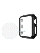 Plating Frame PC + Tempered Glass Watch Case for Apple Watch Series 3/2/1 42mm - Black