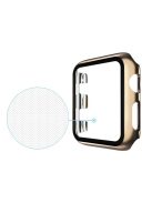 Plating Frame PC + Tempered Glass Watch Case for Apple Watch Series 3/2/1 42mm - Gold