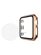 Plating Frame PC + Tempered Glass Watch Case for Apple Watch Series 3/2/1 42mm - Rose Gold