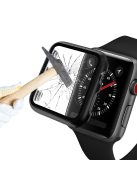 Plating Frame PC + Tempered Glass Watch Shell for Apple Watch SE / SE (2022) / Series 6 / 5 / 4 44mm - Black