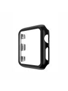 Plating Frame PC + Tempered Glass Watch Shell for Apple Watch SE / SE (2022) / Series 6 / 5 / 4 44mm - Black