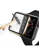 Plating Frame PC + Tempered Glass Watch Shell for Apple Watch SE / SE (2022) / Series 6 / 5 / 4 44mm - Gold