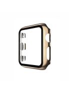 Plating Frame PC + Tempered Glass Watch Shell for Apple Watch SE / SE (2022) / Series 6 / 5 / 4 44mm - Gold