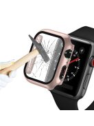 Plating Frame PC + Tempered Glass Watch Shell for Apple Watch SE / SE (2022) / Series 6 / 5 / 4 44mm - Pink