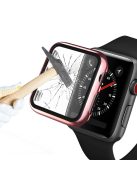 Plating Frame PC + Tempered Glass Watch Shell for Apple Watch SE / SE (2022) / Series 6 / 5 / 4 44mm - Rose