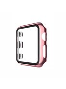 Plating Frame PC + Tempered Glass Watch Shell for Apple Watch SE / SE (2022) / Series 6 / 5 / 4 44mm - Rose