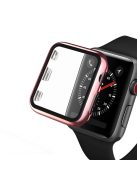 Plating Frame PC + Tempered Glass Watch Shell for Apple Watch SE / SE (2022) / Series 6 / 5 / 4 44mm - Rose