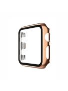 Plating Frame PC + Tempered Glass Watch Shell for Apple Watch SE / SE (2022) / Series 6 / 5 / 4 44mm - Rose Gold