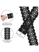 Plum Blossom Design Silicone Smartwatch Band Replacement Wrist Strap for Apple Watch Series 10 42mm / 9 8 7 41mm / 6 5 4 SE SE (2022) SE (2023) 40mm / 3 2 1 38mm - Black