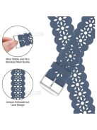 Plum Blossom Design Silicone Smartwatch Band Replacement Wrist Strap for Apple Watch Series 10 42mm / 9 8 7 41mm / 6 5 4 SE SE (2022) SE (2023) 40mm / 3 2 1 38mm - Blue