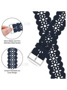 Plum Blossom Design Silicone Smartwatch Band Replacement Wrist Strap for Apple Watch Series 10 42mm / 9 8 7 41mm / 6 5 4 SE SE (2022) SE (2023) 40mm / 3 2 1 38mm - Dark Blue