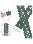 Plum Blossom Design Silicone Smartwatch Band Replacement Wrist Strap for Apple Watch Series 10 42mm / 9 8 7 41mm / 6 5 4 SE SE (2022) SE (2023) 40mm / 3 2 1 38mm - Dark Green