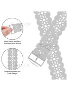 Plum Blossom Design Silicone Smartwatch Band Replacement Wrist Strap for Apple Watch Series 10 42mm / 9 8 7 41mm / 6 5 4 SE SE (2022) SE (2023) 40mm / 3 2 1 38mm - Grey