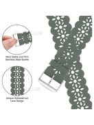 Plum Blossom Design Silicone Smartwatch Band Replacement Wrist Strap for Apple Watch Series 10 42mm / 9 8 7 41mm / 6 5 4 SE SE (2022) SE (2023) 40mm / 3 2 1 38mm - Light Green