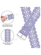 Plum Blossom Design Silicone Smartwatch Band Replacement Wrist Strap for Apple Watch Series 10 42mm / 9 8 7 41mm / 6 5 4 SE SE (2022) SE (2023) 40mm / 3 2 1 38mm - Light Purple