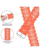 Plum Blossom Design Silicone Smartwatch Band Replacement Wrist Strap for Apple Watch Series 10 42mm / 9 8 7 41mm / 6 5 4 SE SE (2022) SE (2023) 40mm / 3 2 1 38mm - Orange