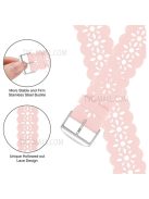 Plum Blossom Design Silicone Smartwatch Band Replacement Wrist Strap for Apple Watch Series 10 42mm / 9 8 7 41mm / 6 5 4 SE SE (2022) SE (2023) 40mm / 3 2 1 38mm - Pink