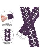 Plum Blossom Design Silicone Smartwatch Band Replacement Wrist Strap for Apple Watch Series 10 42mm / 9 8 7 41mm / 6 5 4 SE SE (2022) SE (2023) 40mm / 3 2 1 38mm - Purple