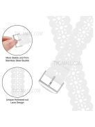 Plum Blossom Design Silicone Smartwatch Band Replacement Wrist Strap for Apple Watch Series 10 42mm / 9 8 7 41mm / 6 5 4 SE SE (2022) SE (2023) 40mm / 3 2 1 38mm - White