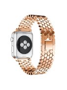 Polygon Pattern Watch Strap Band for Apple Watch Series 10 46mm / Ultra 2 Ultra 49mm / 9 8 7 45mm / SE (2023) SE (2022) SE 6 5 4 44mm / 3 2 1 42mm - Rose Gold