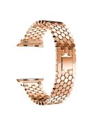 Polygon Pattern Watch Strap Band for Apple Watch Series 10 46mm / Ultra 2 Ultra 49mm / 9 8 7 45mm / SE (2023) SE (2022) SE 6 5 4 44mm / 3 2 1 42mm - Rose Gold