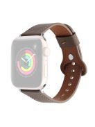 Premium Genuine Leather Replace Strap for Apple Watch Ultra 49mm / Ultra 2 49mm / Series 9 45mm / SE (2023) 44mm / Series 8 / 7 45mm / Series 6 / 5 / 4 / SE / SE (2022) 44mm / Series 3 / 2 / 1 42mm - Coffee