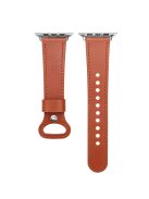 Premium Genuine Leather Watch Strap Replacement for Apple Watch Series 10 42mm / 9 8 7 41mm / 6 5 4 SE SE (2022) SE (2023) 40mm / 3 2 1 38mm  - Brown