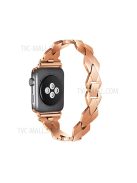 Premium Stainless Steel Rhombus Watch Band Wrist Strap for Apple Watch Series 10 42mm / 9 8 7 41mm / 6 5 4 SE SE (2022) SE (2023) 40mm / 3 2 1 38mm - Rose Gold