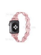 Premium Stainless Steel Rhombus Watch Band Wrist Strap for Apple Watch Series 10 42mm / 9 8 7 41mm / 6 5 4 SE SE (2022) SE (2023) 40mm / 3 2 1 38mm - Rose Pink