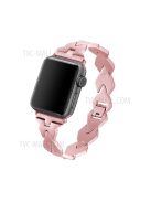 Premium Stainless Steel Rhombus Watch Band Wrist Strap for Apple Watch Series 10 42mm / 9 8 7 41mm / 6 5 4 SE SE (2022) SE (2023) 40mm / 3 2 1 38mm - Rose Pink