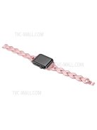 Premium Stainless Steel Rhombus Watch Band Wrist Strap for Apple Watch Series 10 42mm / 9 8 7 41mm / 6 5 4 SE SE (2022) SE (2023) 40mm / 3 2 1 38mm - Rose Pink