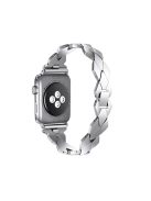 Premium Stainless Steel Rhombus Watch Band Wrist Strap for Apple Watch Series 10 42mm / 9 8 7 41mm / 6 5 4 SE SE (2022) SE (2023) 40mm / 3 2 1 38mm - Silver