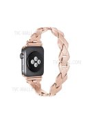 Premium Stainless Steel Rhombus Watch Band Wrist Strap for Apple Watch Series 10 42mm / 9 8 7 41mm / 6 5 4 SE SE (2022) SE (2023) 40mm / 3 2 1 38mm - Vintage Gold