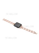 Premium Stainless Steel Rhombus Watch Band Wrist Strap for Apple Watch Series 10 42mm / 9 8 7 41mm / 6 5 4 SE SE (2022) SE (2023) 40mm / 3 2 1 38mm - Vintage Gold