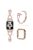 Protective Case Rhinestone Decorated + X-shape Metal Watch Strap Scratch-proof Replacement for Apple Watch Series 6 / 5 / 4 / SE 44mm / SE (2022) 44mm -  Rose Gold