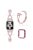 Protective Case Rhinestone Decorated + X-shape Metal Watch Strap Scratch-proof Replacement for Apple Watch Series 6 / 5 / 4 / SE 44mm / SE (2022) 44mm -  Rose Pink