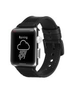 PU Leather + Silicone Smart Bracelet Replacement Strap for Apple Watch Series 10 42mm / 9 8 7 41mm / SE (2023) SE (2022) SE 6 5 4 40mm / 3 2 1 38mm - Black