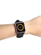 PU Leather + Silicone Smart Bracelet Replacement Strap for Apple Watch Series 10 42mm / 9 8 7 41mm / SE (2023) SE (2022) SE 6 5 4 40mm / 3 2 1 38mm - Black