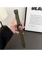 PU Leather Strap for Apple Watch Series 10 42mm / 9 8 7 41mm / SE (2023) SE (2022) SE 6 5 4 40mm / 3 2 1 38mm Magnetic Buckle Band - Army Green