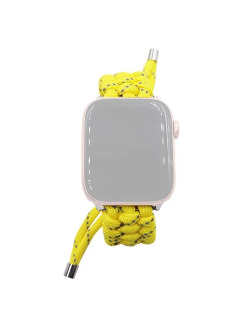 Pulling Adjustable Braided Rope Wrist Strap Replacement Watch Band for Apple Watch Series 10 42mm / 9 8 7 41mm / 6 5 4 SE SE (2022) SE (2023) 40mm / 3 2 1 38mm - Lemon Yellow