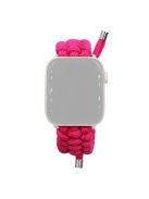 Pulling Adjustable Braided Rope Wrist Strap Replacement Watch Band for Apple Watch Series 10 42mm / 9 8 7 41mm / 6 5 4 SE SE (2022) SE (2023) 40mm / 3 2 1 38mm - Pink