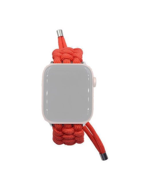 Pulling Adjustable Braided Rope Wrist Strap Replacement Watch Band for Apple Watch Series 10 42mm / 9 8 7 41mm / 6 5 4 SE SE (2022) SE (2023) 40mm / 3 2 1 38mm - Red