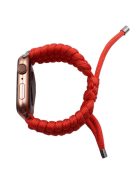 Pulling Adjustable Braided Rope Wrist Strap Replacement Watch Band for Apple Watch Series 10 42mm / 9 8 7 41mm / 6 5 4 SE SE (2022) SE (2023) 40mm / 3 2 1 38mm - Red